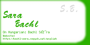 sara bachl business card